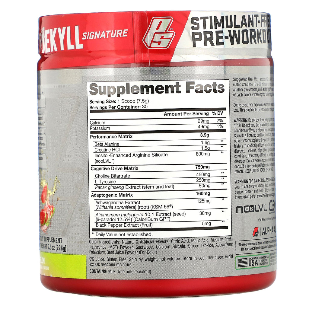ProSupps, Dr. Jekyll Signature, Stimulant-fri Pre-Workout, What-O-Melon, 7,9 oz (225 g)
