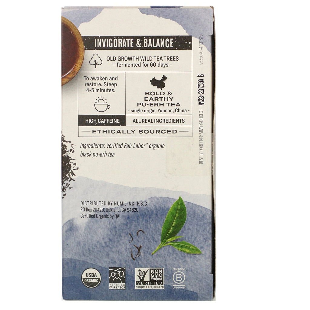 Numi Tea, Pu-Erh Tea, Emperor's Pu-Erh, 16 teposer, 1,13 oz (32 g)