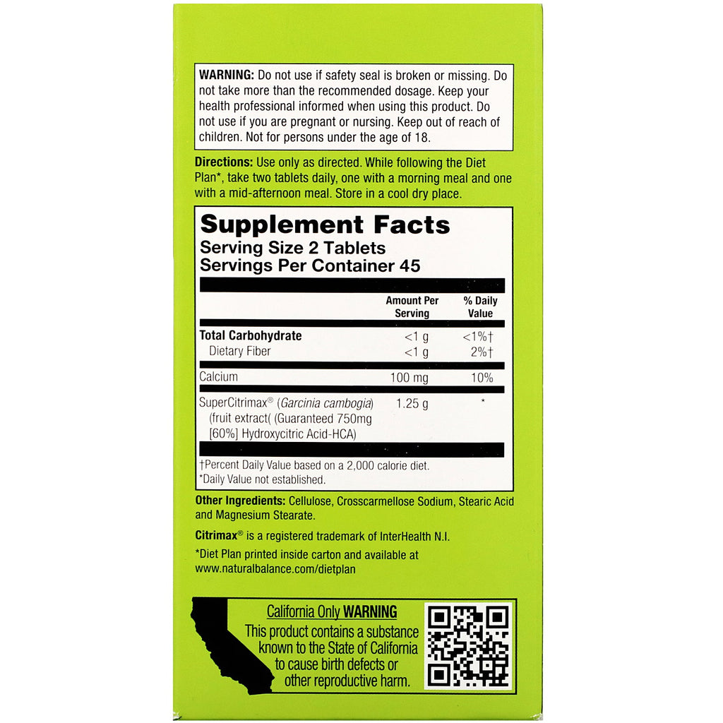 Natural Balance, Super CitriMax, 90 Tablets