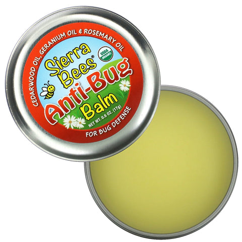 Sierra bier, anti-bug balsam, cedertræ, geranium & rosmarinolie, 0,6 oz (17 g)
