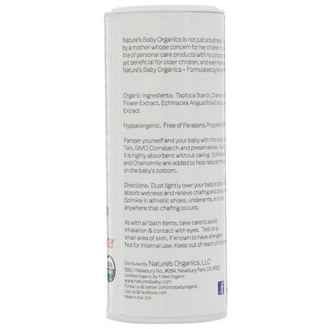 Nature's Baby s, Polvo sedoso, Sin fragancia, 4 oz (113,4 g)