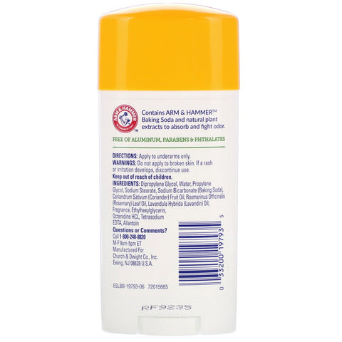 Arm & Hammer, Essentials med naturlige lugtfjernere, deodorant, frisk rosmarin lavendel, 2,5 oz (71 g)