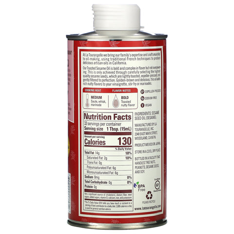 La Tourangelle, Aceite de sésamo tostado, 500 ml (16,9 oz. líq.)