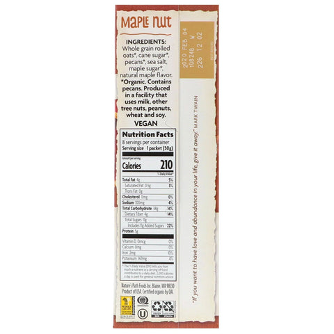 Nature's Path, Avena instantánea, nuez de arce, 8 paquetes, 400 g (14 oz)