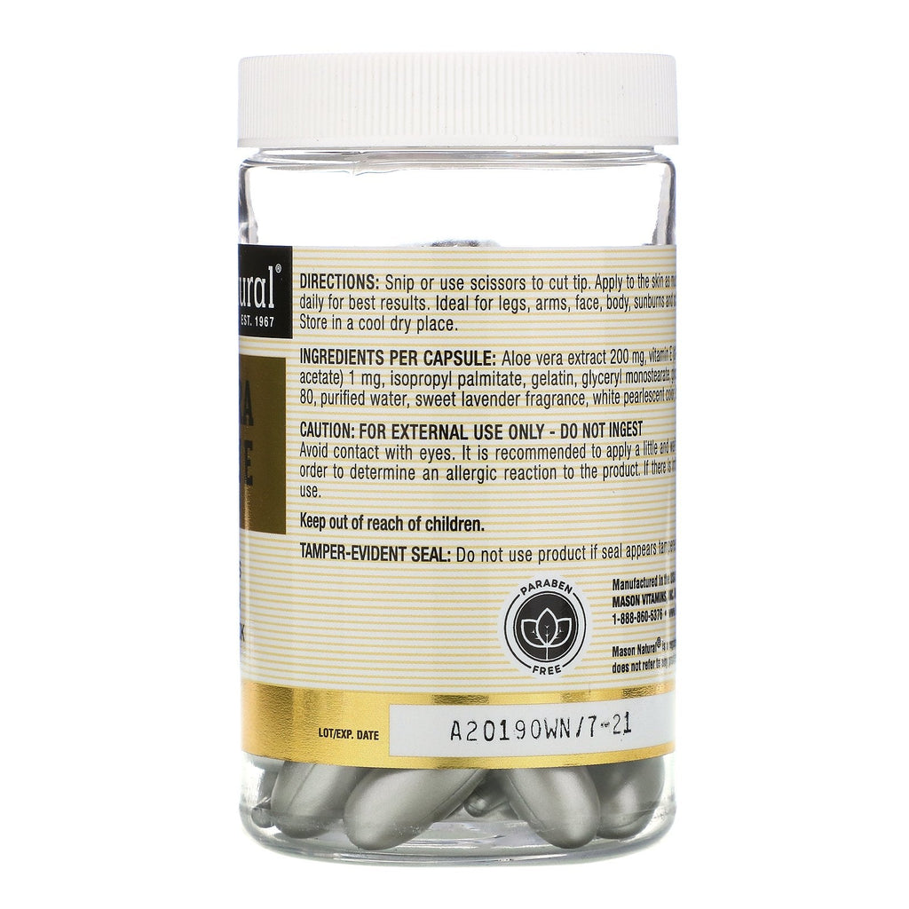 Mason Natural, Aloe Vera &amp; Vitamin E Body Cream, 60 Snip-Off-kapsler