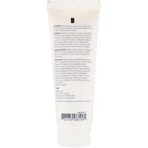 Now Foods, Solutions, Vitamin E Cream, 28,000 IU, 4 fl oz (118 ml)