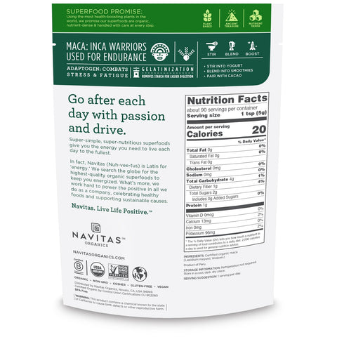 Navitas s, Maca, gelatineret, 16 oz (454 g)