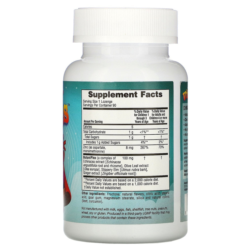 Vitables, Zinc Plus for Children, Tangerine Flavor, 90 Lozenges