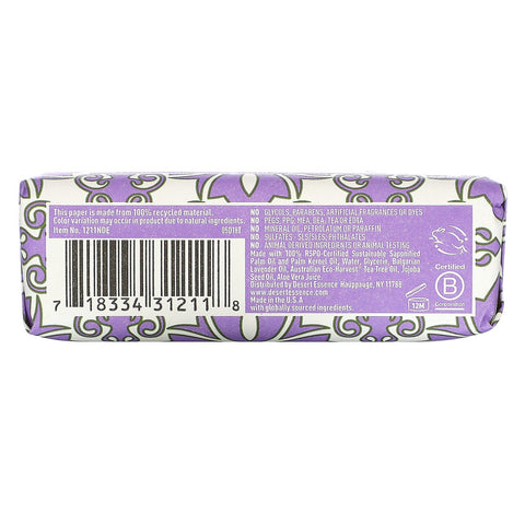 Desert Essence, barra de jabón, lavanda, 5 oz (142 g)