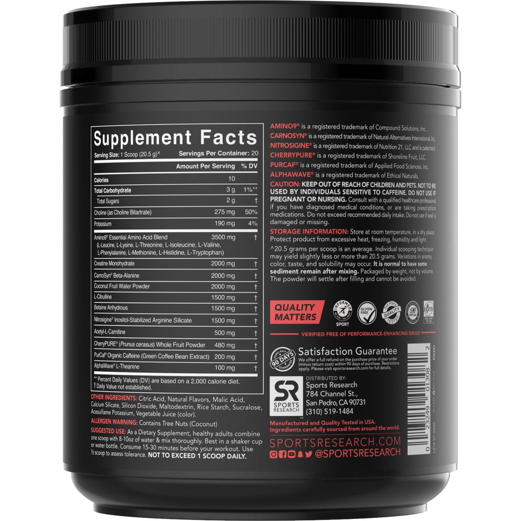 Sports Research, Pre-Sweat Advanced Pre-Workout, Watermelon Yuzu, 14,46 oz (410 g)