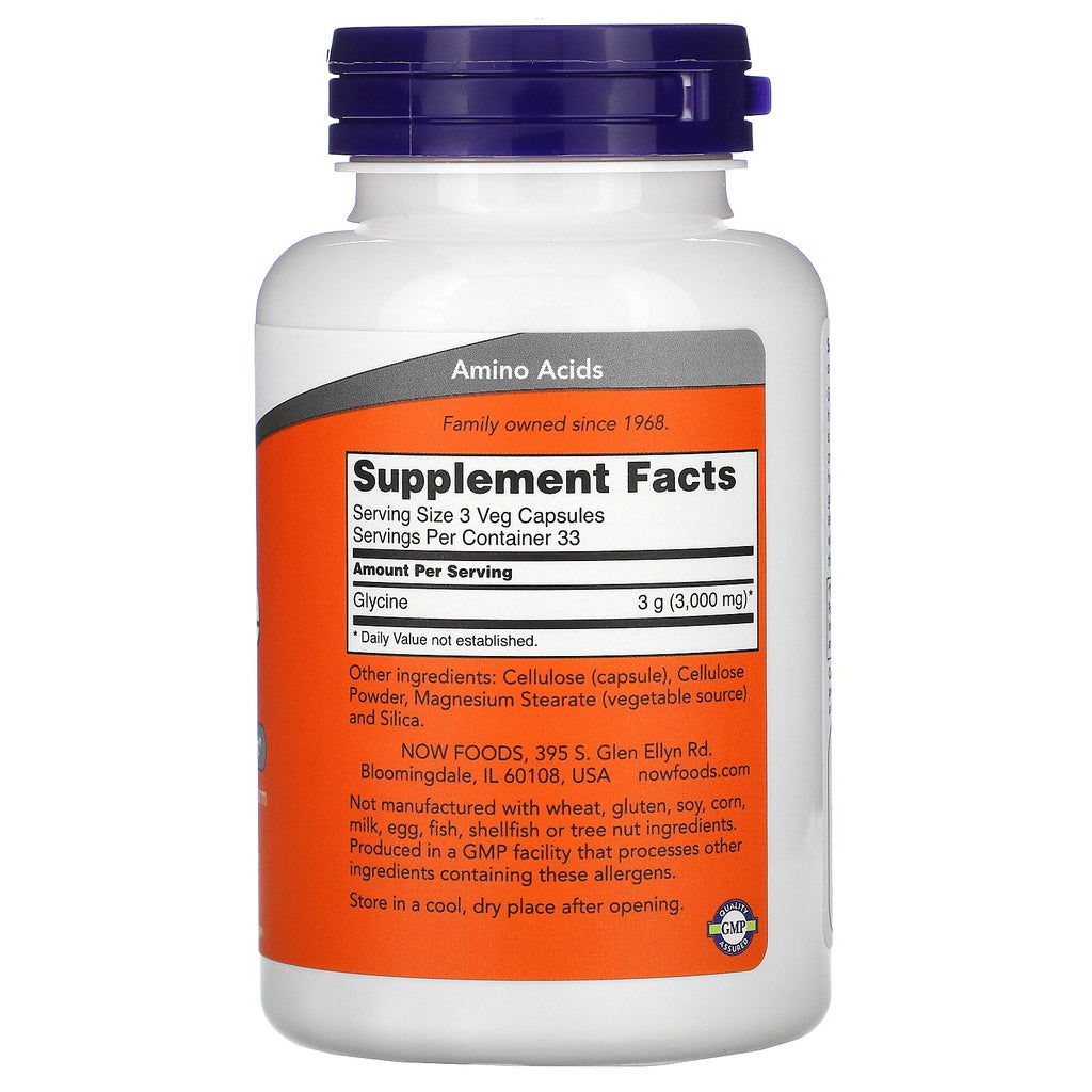 Now Foods, Glycine, 1,000 mg, 100 Veg Capsules