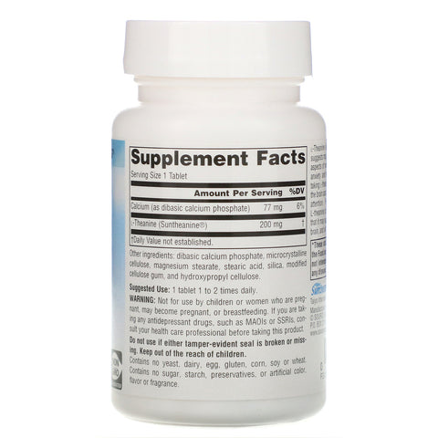 Source Naturals, L-Theanine, 200 mg, 60 tabletter