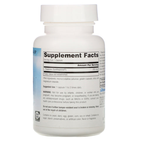 Source Naturals, Serene Science, L-Theanine, 200 mg, 60 kapsler