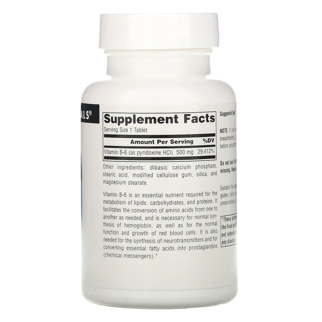 Source Naturals, B-6, 500 mg, 100 tabletter