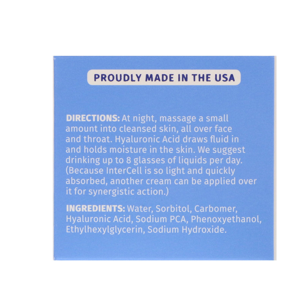 Reviva Labs, InterCell, Hyaluronic Acid Night Gel, Hydrating, 1,5 oz (42 g)