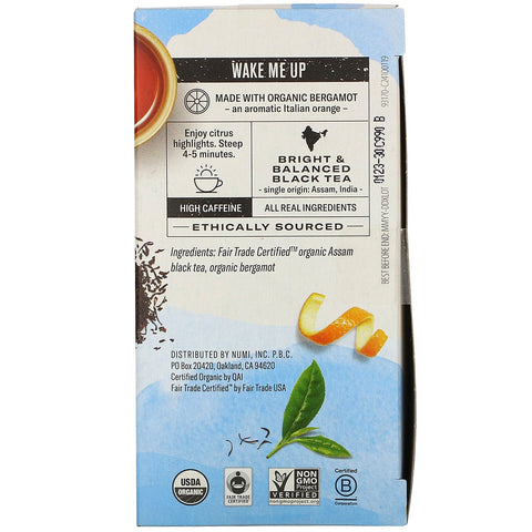 Numi te, sort te, lagret Earl Grey, 18 teposer, 1,27 oz (36 g)