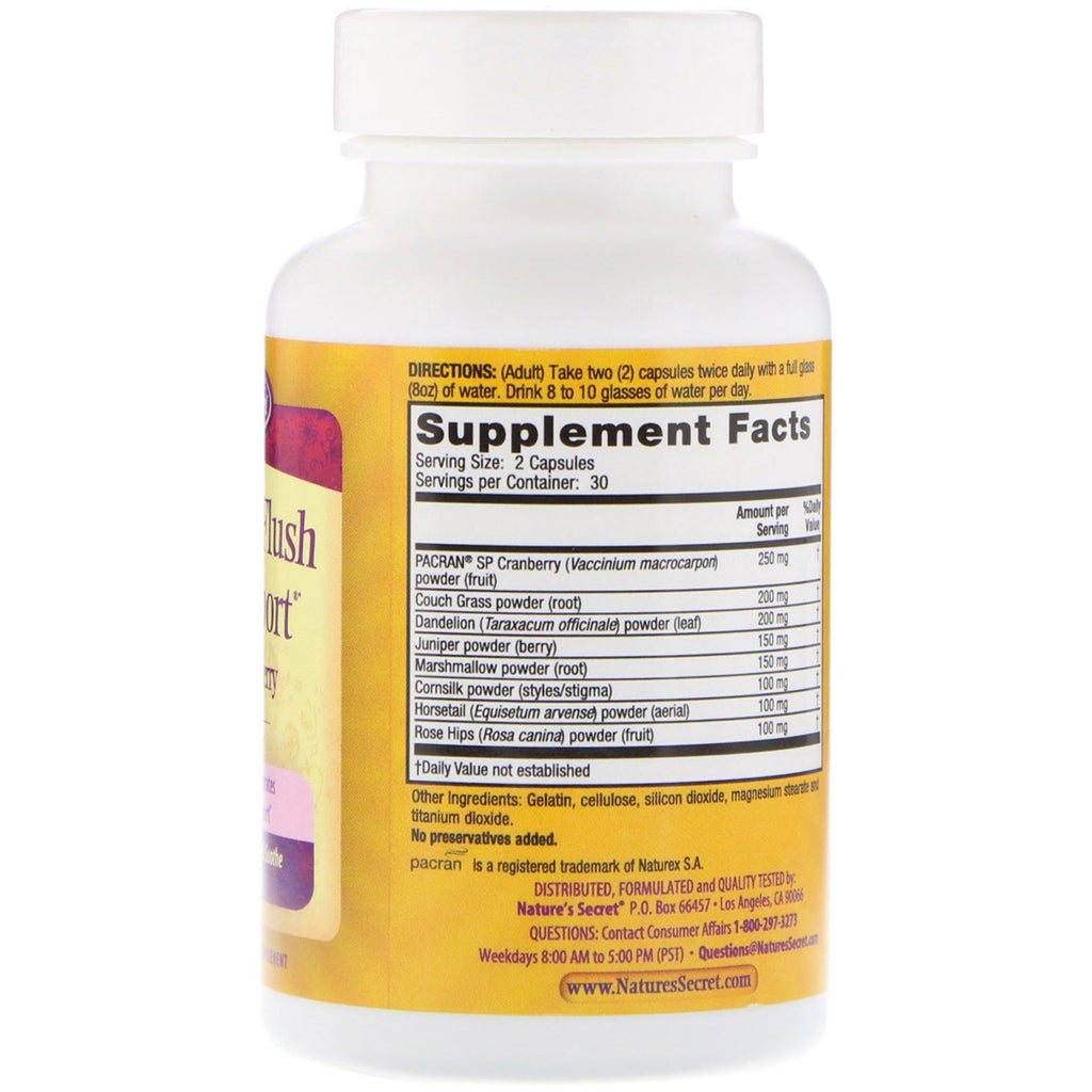 Nature's Secret, Urinary Flush & Support with Cranberry, 60 Capsules