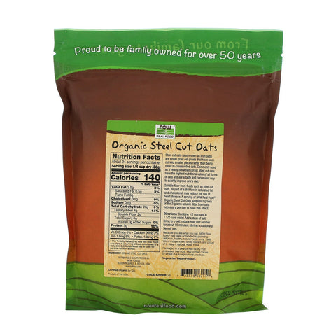Now Foods, Real Food, Avena cortada en acero, 2 lbs (907 g)