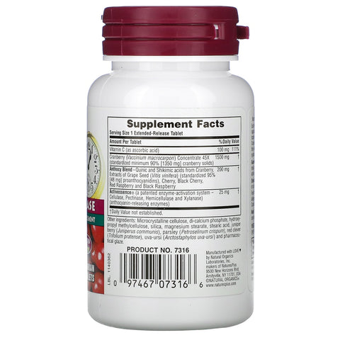 Nature's Plus, Herbal Actives, Ultra Cranberry 1500, 1500 mcg, 30 tabletas