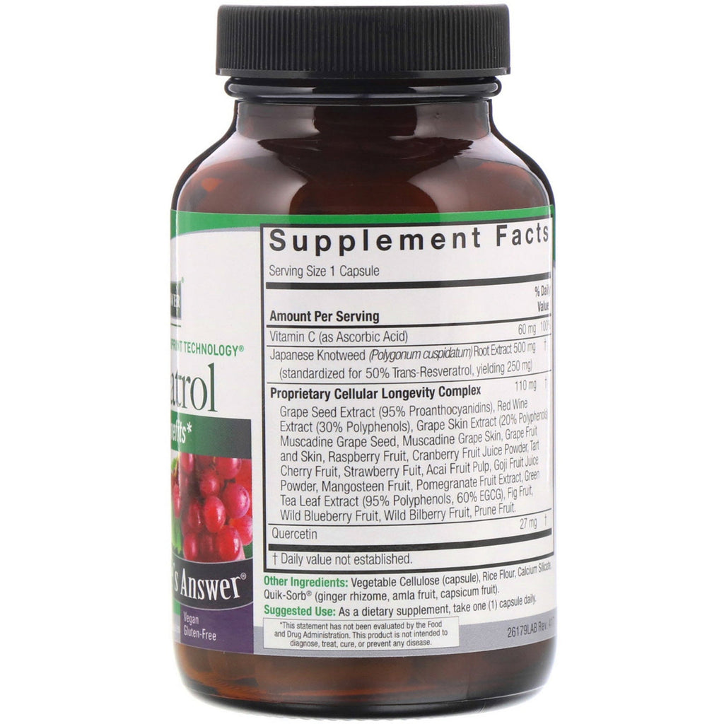 Nature's Answer, Resveratrol, 637 mg, 60 Vegetarian Capsules