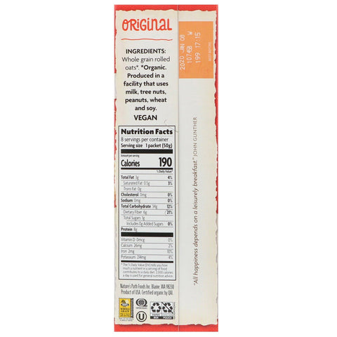 Nature's Path, Avena instantánea, original, 8 paquetes, 14 oz (400 g)