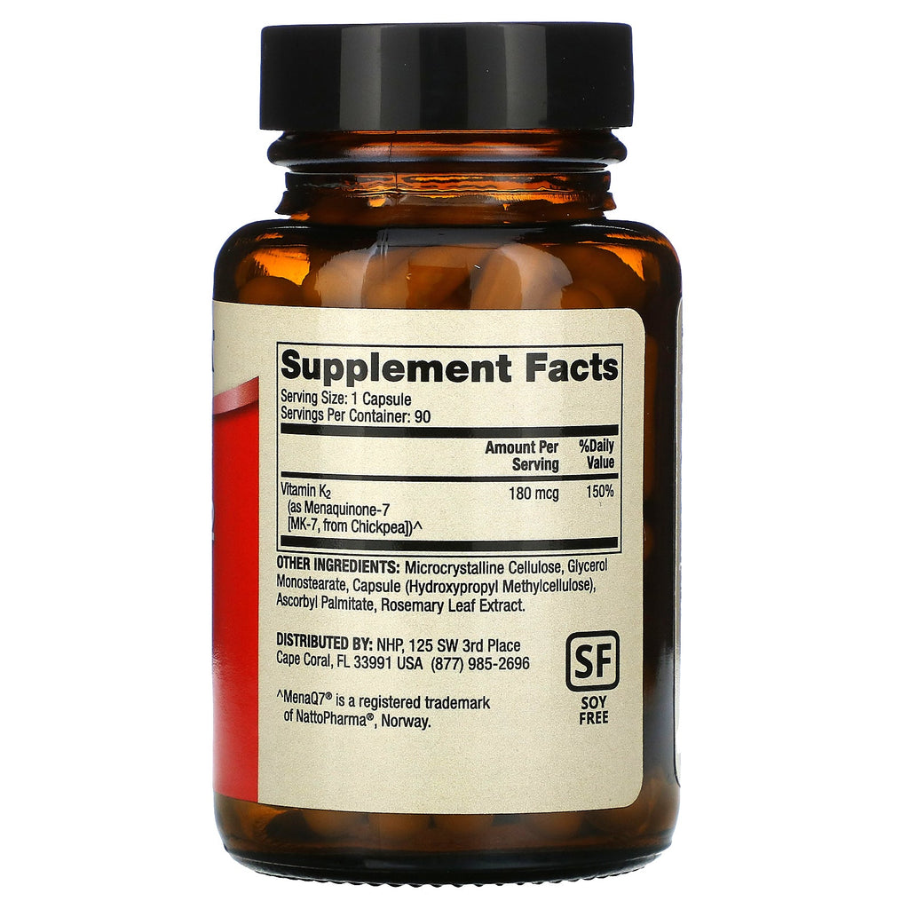 Dr. Mercola, Vitamin K2, 180 mcg, 90 kapsler