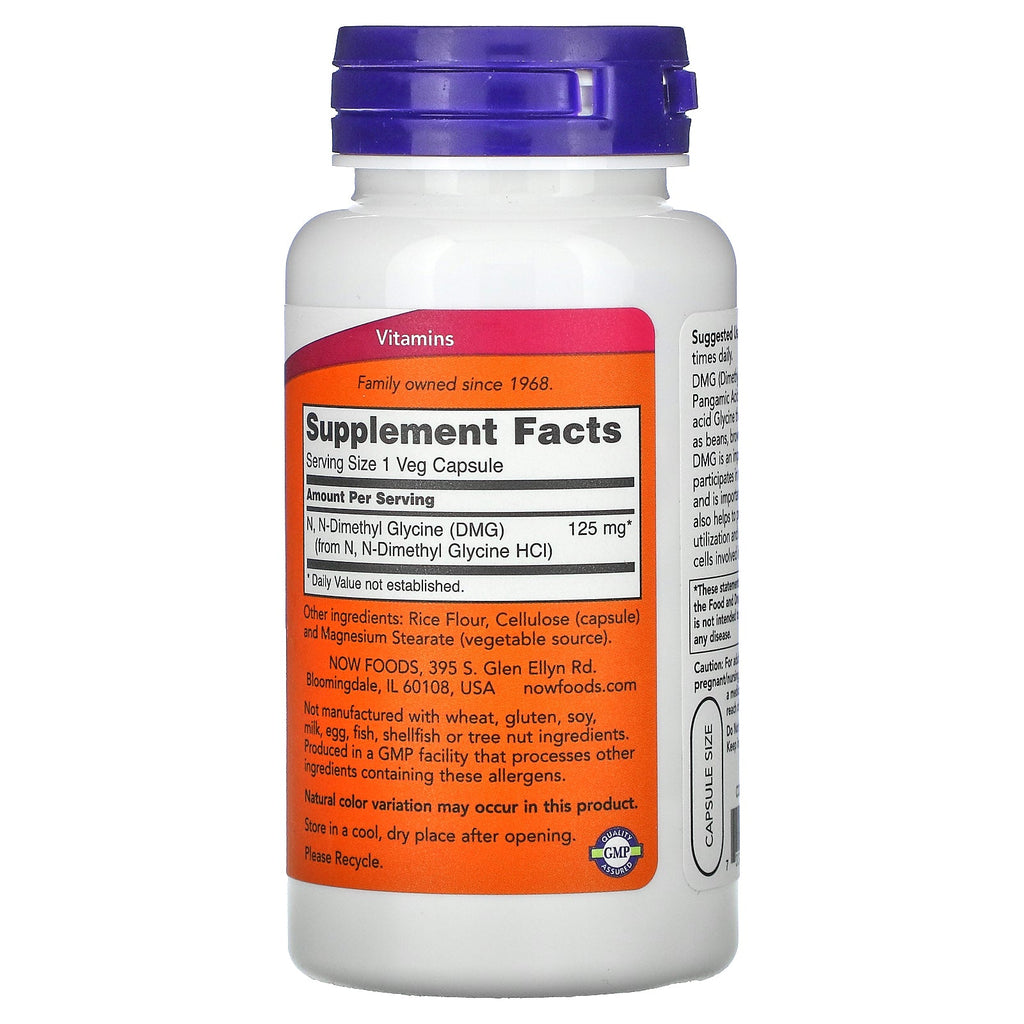 Now Foods, DMG, 125 mg, 100 Veg Capsules