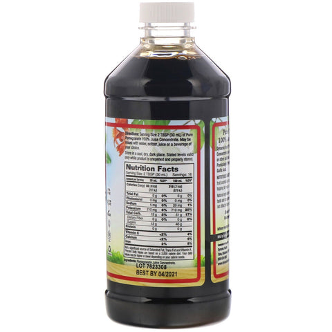 Dynamic Health  Laboratories, Pure Pomegranate, 100% Juice Concentrate, Unsweetened, 16 fl oz (473 ml)