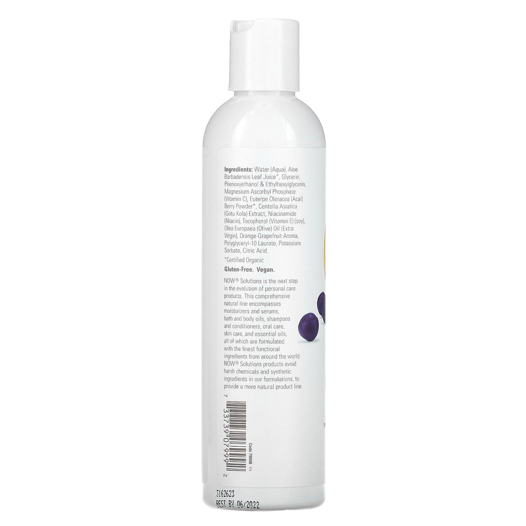 Now Foods, Solutions, Purifying Toner, Vitamin C & Acai Berry, 8 fl oz (237 ml)