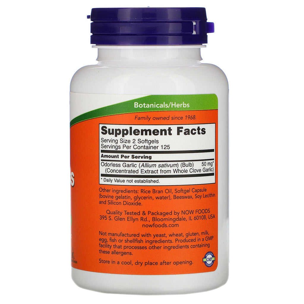 Now Foods, Odorless Garlic, Concentrated Extract, 250 Softgels