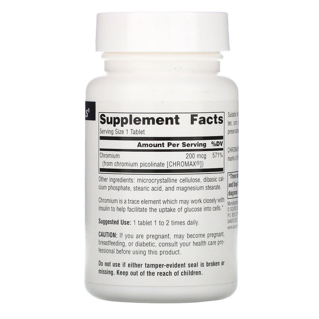 Source Naturals, Chromium Picolinate, 200 mcg, 240 tabletter