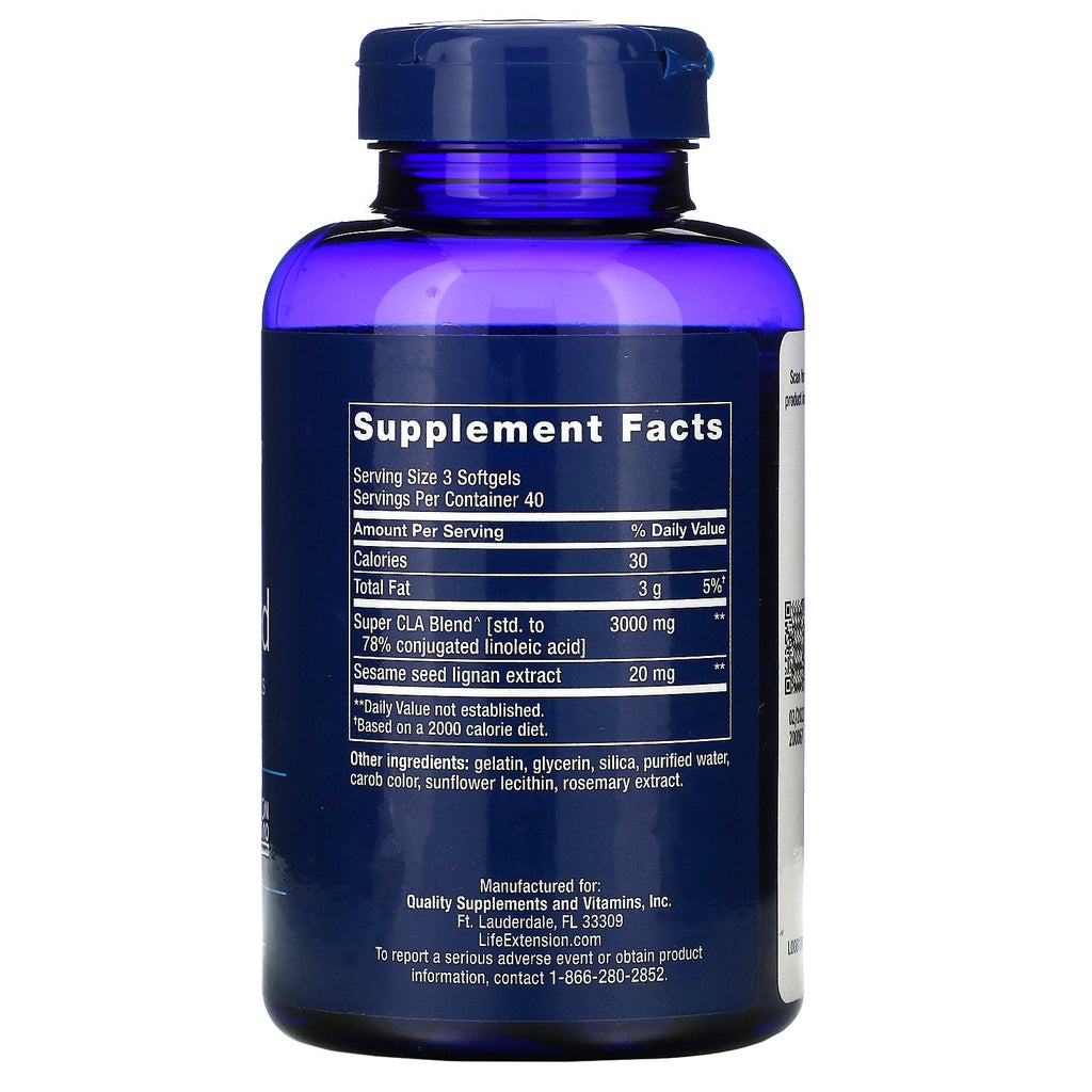Life Extension, Super CLA Blend med Sesam Lignaner, 120 Softgels