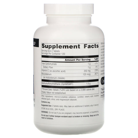 Source Naturals, MSM (Methylsulfonylmethan), 750 mg, 240 tabletter