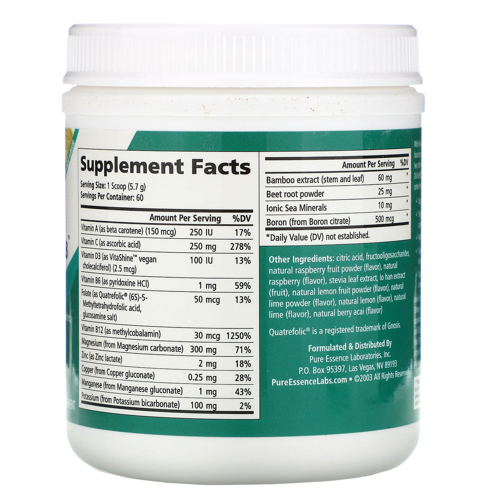 Pure Essence, Ionic-Fizz, Magnesium Plus, Raspberry Lemonade, 12,06 oz (342 g)