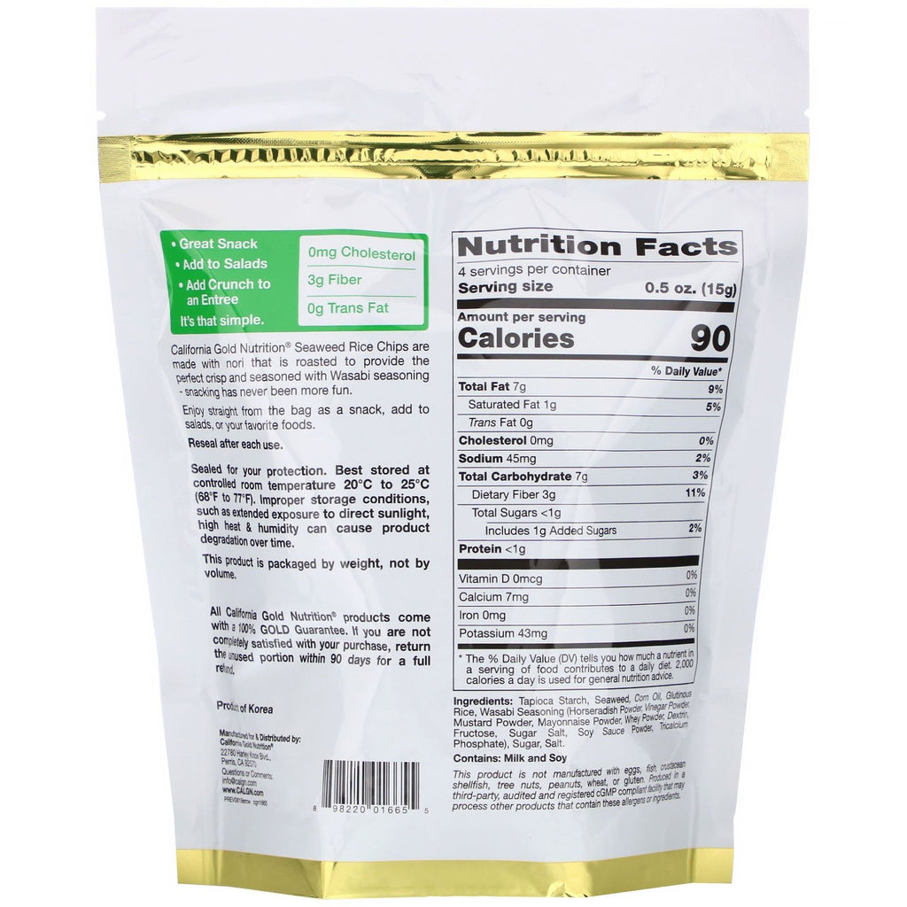California Gold Nutrition, tangrischips, Wasabi, 2 oz (60 g)