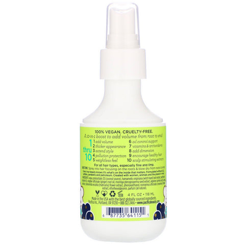 Pacifica, Raíz de jengibre, voluminizador de cabello 10 en 1, 4 fl oz (118 ml)