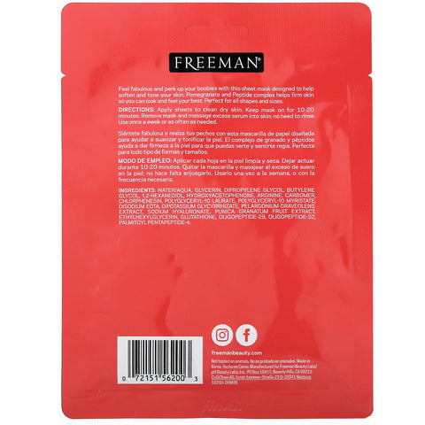 Freeman Beauty, Perky Bust Sheet Mask, Boosting + Toning, 1 par, 1 fl oz (30 ml)