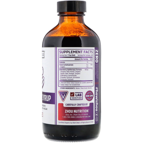 Zhou Nutrition, Jarabe de saúco, 8 fl oz (236 ml)