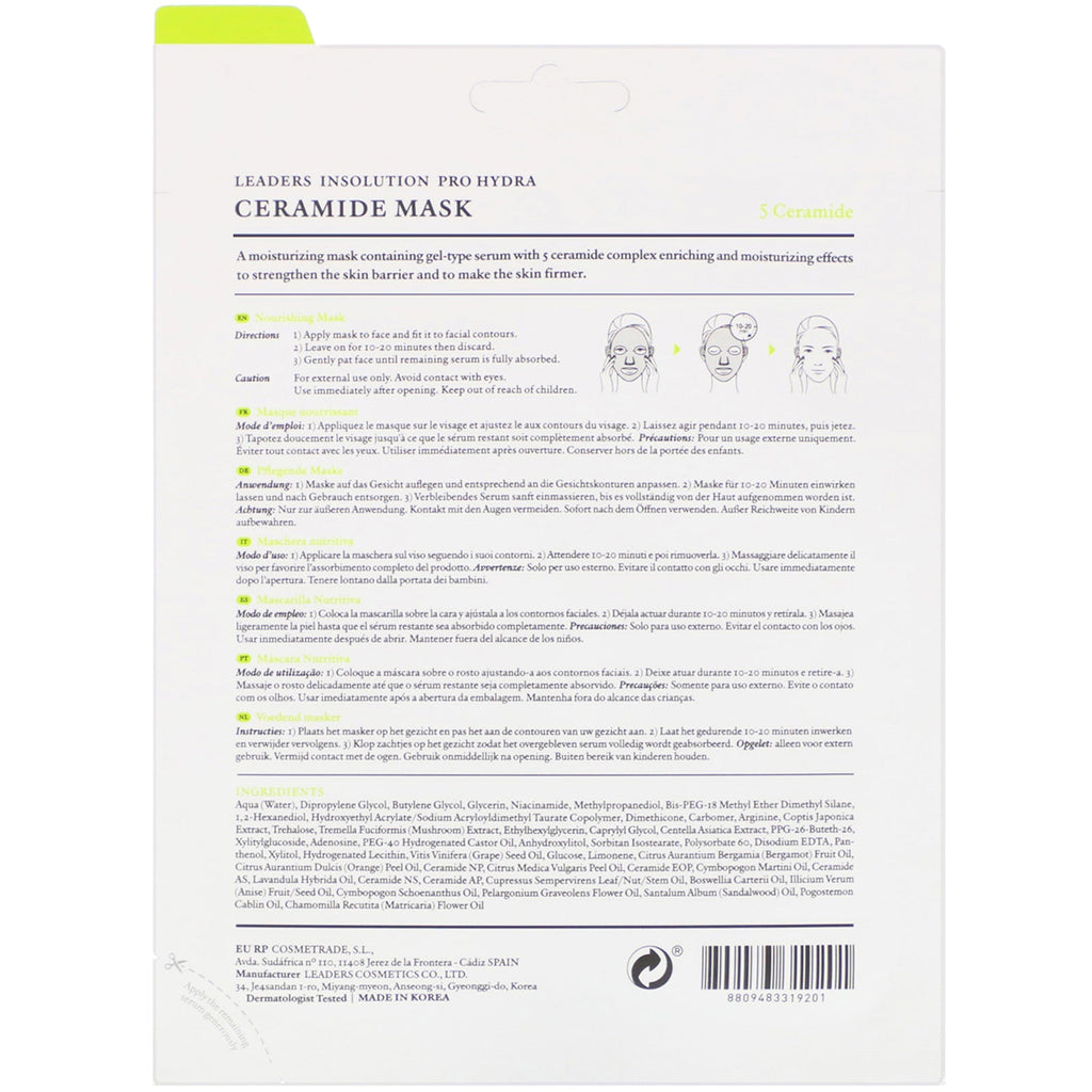 Ledere, Pro Hydra, ceramidmaske, 1 ark, 1,35 fl oz (40 ml)