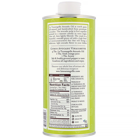 La Tourangelle, Aceite de aguacate delicado, 750 ml (25,4 oz. líq.)