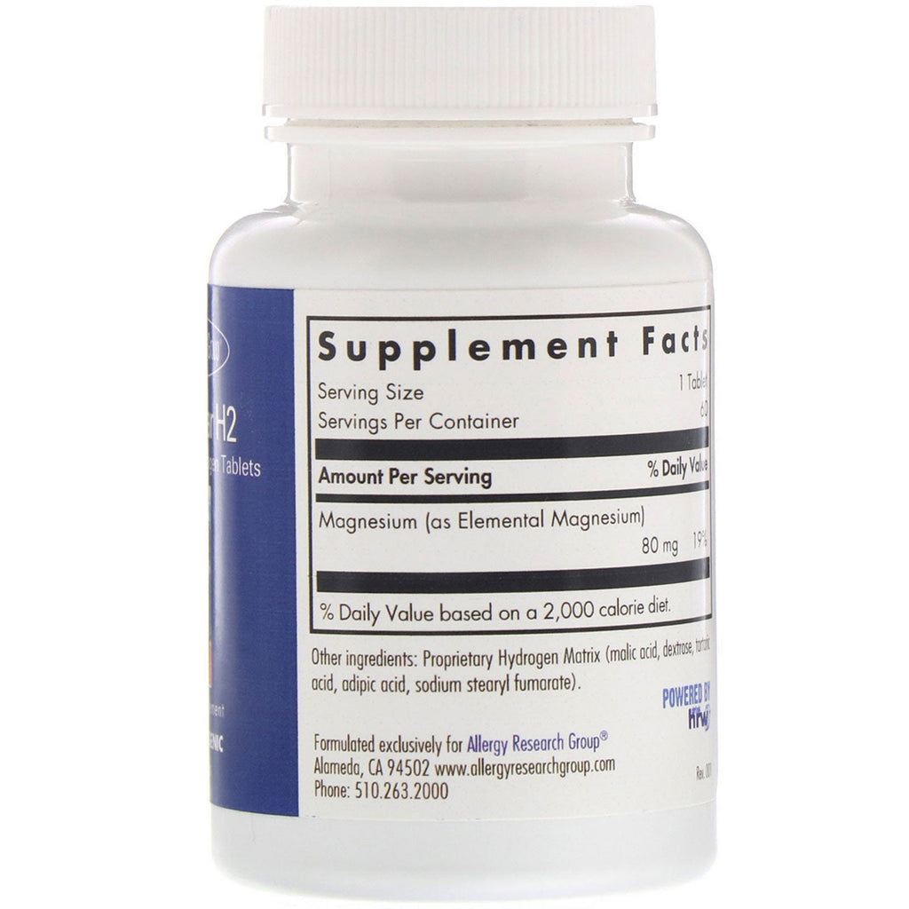 Allergy Research Group, Molecular H2, brusende brinttabletter, 60 tabletter