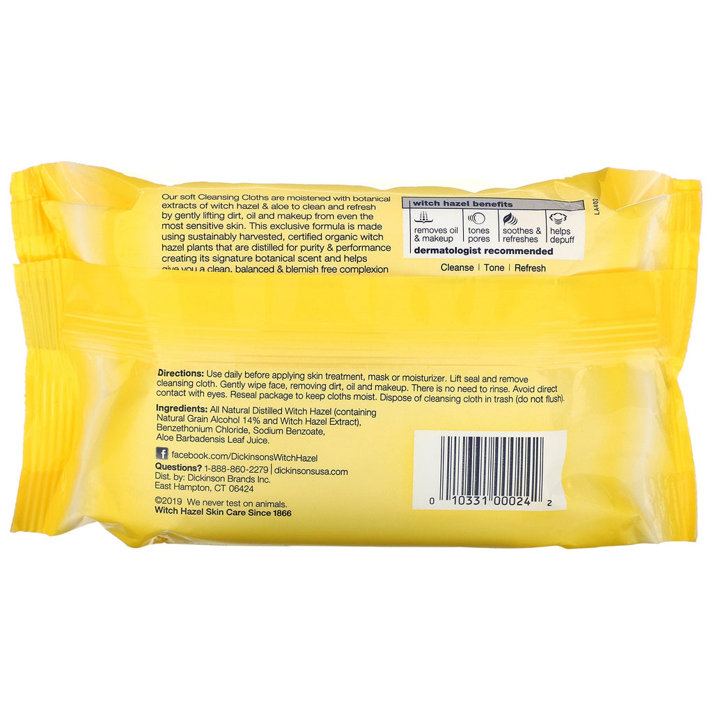 Dickinson Brands, original troldnød, forfriskende rene, renseklude, 25 våde klude
