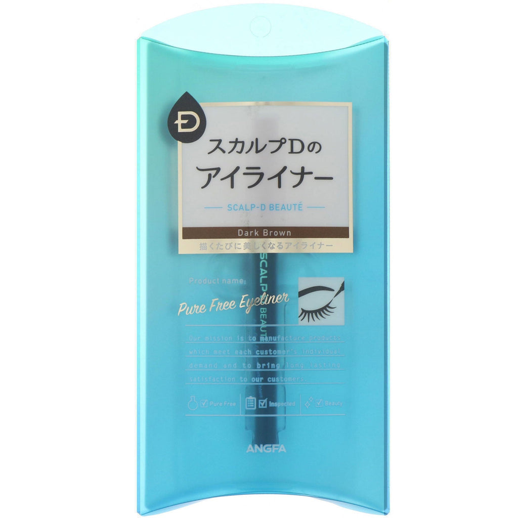 Angfa, Scalp-D Beaute, Pure Free Eyeliner, Mørkebrun, 0,02 fl oz (0,57 ml)