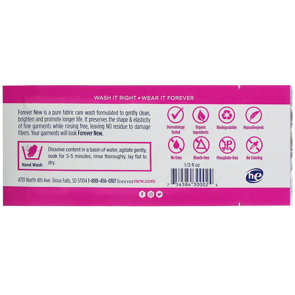 Forever New, Fabric Care Wash, Liquid, Original, 1/3 fl oz (10 ml)