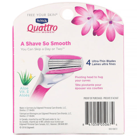 Schick, Quattro til kvinder, 6 refills