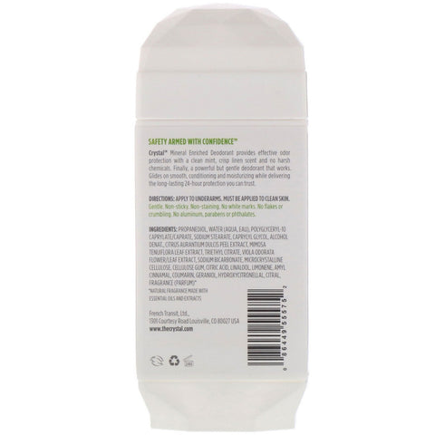 Crystal Body deodorant, mineralberiget deodorant, usynligt fast stof, frisk præget, 2,5 oz (70 g)