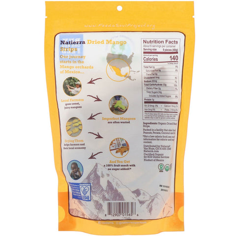 Natierra, seco, tiras de mango, 8 oz (227 g)