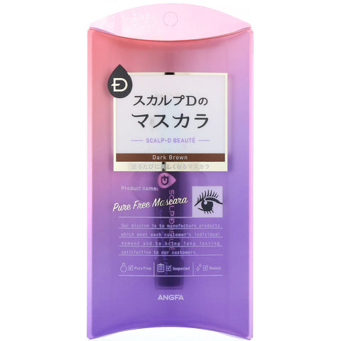 Angfa, Scalp-D Beaute, Pure Free Mascara, Mørkebrun, 0,21 oz (6 g)
