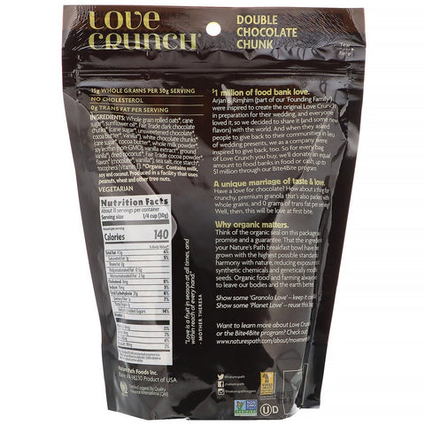 Nature's Path, Love Crunch, trozos de chocolate doble, 325 g (11,5 oz)