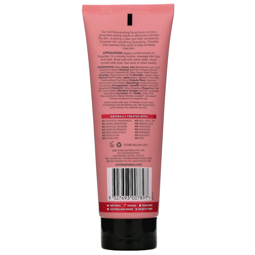 Sukin, Rejuvenating Facial Scrub, Hyben, 4,23 fl oz (125 ml)